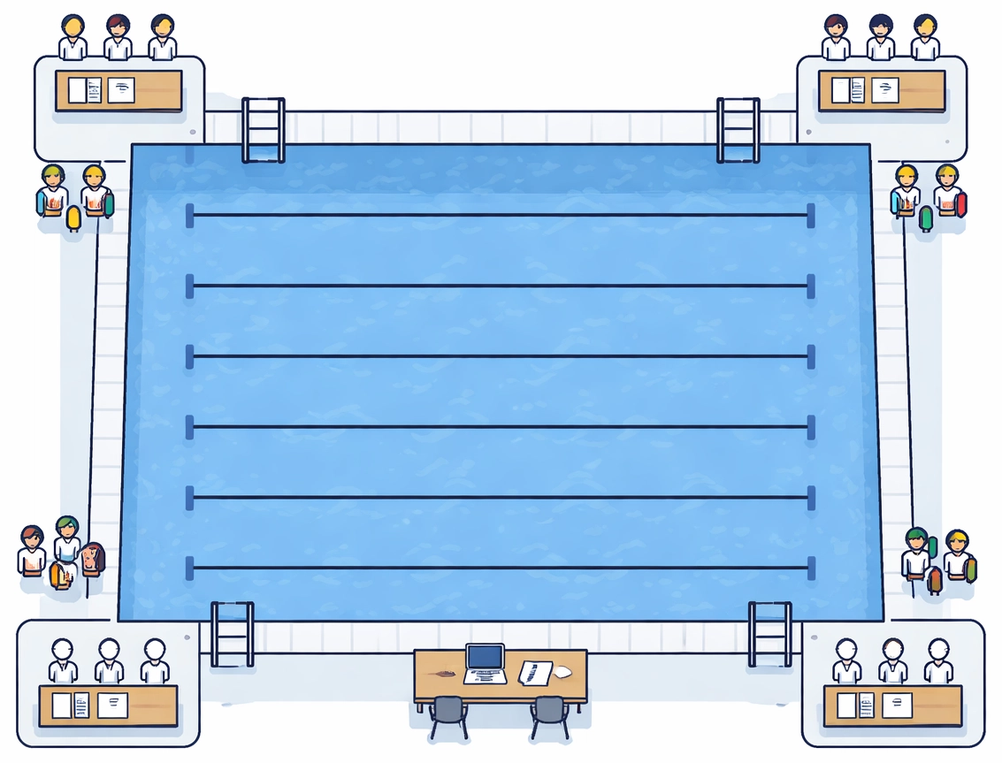 Stationen am Schwimmbecken